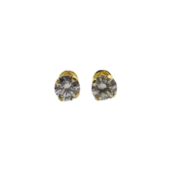 Aretes Broquel con Zirconias Blanca de 2.5mm Oro 10K en internet