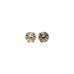 Aretes Broquel con Zirconias Blancas de 5mm Oro 10K en internet