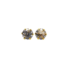 Aretes Broquel con Zirconias Blancas de 6mm Oro 10K en internet