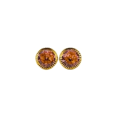 Ojitos Bisel con Zirconia Rosa de 5mm en Oro 14K en internet