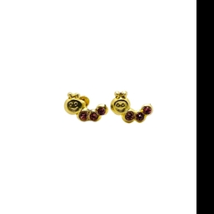 Aretes Broquel en forma de Gusanitos Oro 10K en internet