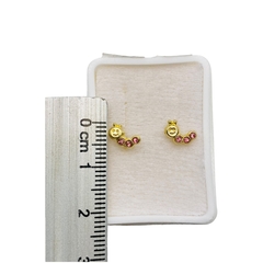 Imagen de Aretes Broquel en forma de Gusanitos Oro 10K