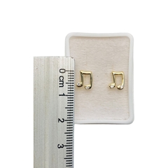 Imagen de Aretes Broquel Notas Musicales Oro 10K