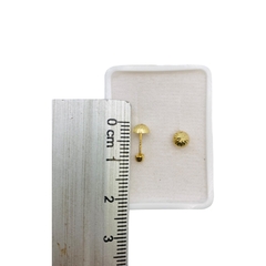 Aretes Broquel Honguitos 4mm Oro 10K #1