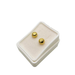 Aretes Broquel Honguitos 6mm Oro 10K #3 - tienda en línea