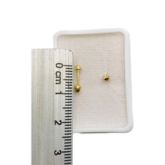 Broquel Honguitos 2mm Oro 14K