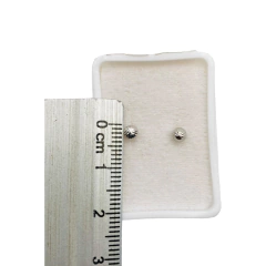 Imagen de Broquel Honguitos Oro Blanco 14K de 3mm