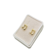 Aretes Broquel Notas Musicales Oro 10K - tienda en línea