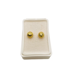 Aretes Broquel Honguitos 6mm Oro 10K #3 - Perfumería y Regalos Guedale
