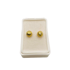 Aretes Broquel Honguitos 6mm Oro 10K #3 - Perfumería y Regalos Guedale