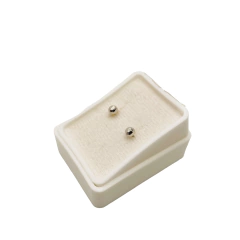 Broquel Honguitos Oro Blanco 14K de 3mm - tienda en línea