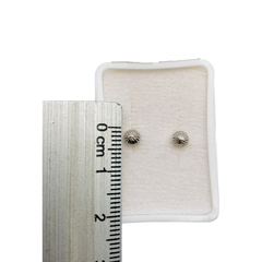 Imagen de Broquel Honguitos Oro Blanco 14K de 4mm