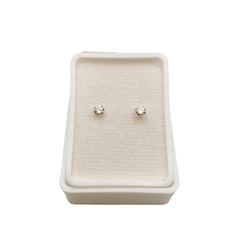 Aretes Broquel con Zirconias Blanca de 2.5mm Oro 10K - Perfumería y Regalos Guedale