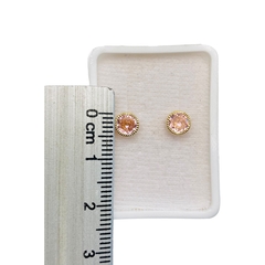 Imagen de Ojitos Bisel con Zirconia Rosa de 5mm en Oro 14K