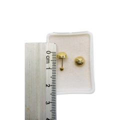 Aretes Broquel Honguitos 6mm Oro 10K #3