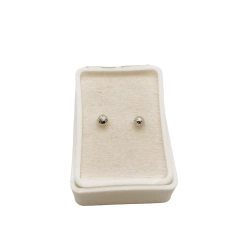 Broquel Honguitos Oro Blanco 14K de 3mm - Perfumería y Regalos Guedale