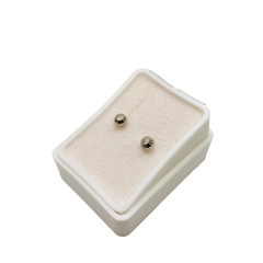 Broquel Honguitos Oro Blanco 14K de 4mm - Perfumería y Regalos Guedale
