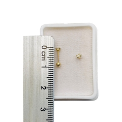 Broquel Zirconia Blanca Oval 3mm Oro 14K