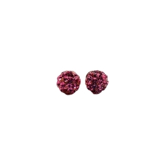 Aretes Broquel Bolas de Fuego Rosas 4mm Oro 10K en internet