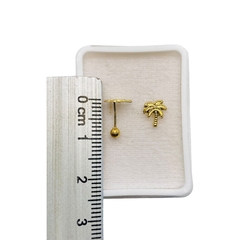 Aretes Broquel en forma de Palmeras Oro 10K