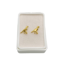 Aretes Broquel Dinosaurio Oro 10K - Perfumería y Regalos Guedale