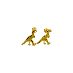 Aretes Broquel Dinosaurio Oro 10K