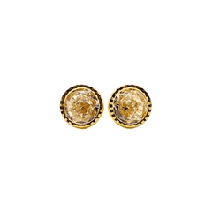 Aretes Broquel Ojitos Bisel Zirconia Blanca de 6mm Oro 10M en internet