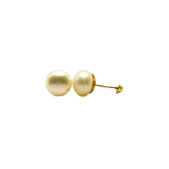 Aretes Broquel Base con Perla en Oro de 10K - comprar en línea
