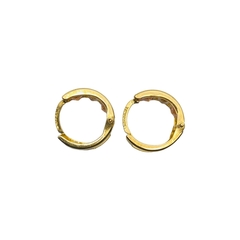 Aretes Huggies con Zirconias Blancas y Rosas Oro 10K 1.3cm - comprar en línea