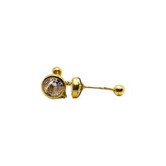 Aretes Broquel 2 Biseles con Cadena Oro 10K - comprar en línea