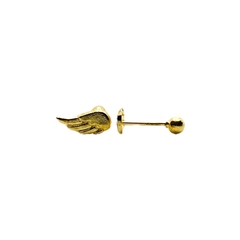 Aretes Broquel en forma de Alas Oro 10K - comprar en línea
