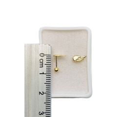 Aretes Broquel en forma de Alas Oro 10K