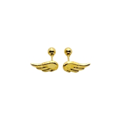 Aretes Broquel en forma de Alas Oro 10K