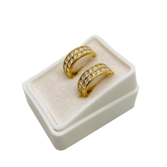 Imagen de Huggies Doble fila de Zirconias Blancas Oro 10K