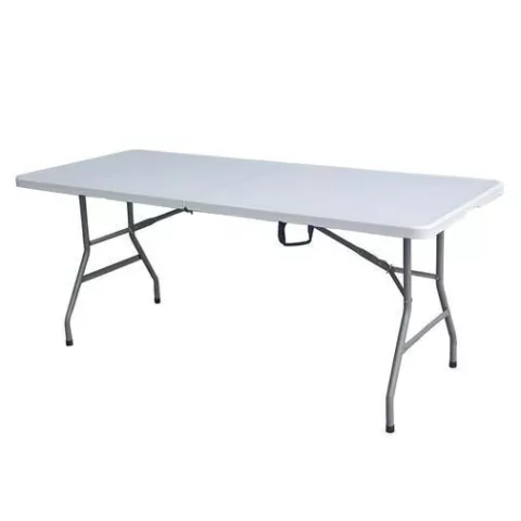 Mesa de Exterior 180cm Playa Pesca Jardin transportable Valija Color Blanco