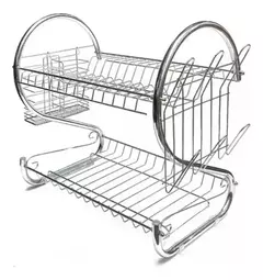 Secaplatos Escurridor De Platos 2 Pisos Para Cocina Plateado - comprar online