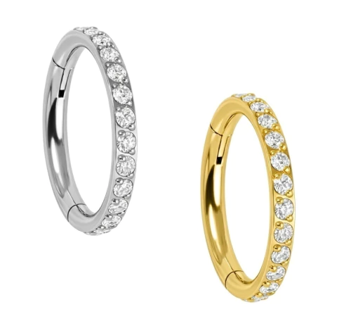 Piercing Argola - 1 fileira Cravejada - 1.0 mm - Nariz