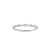 Anel Ouro Branco 18k e 8 pontos de Diamantes