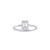 Anel Ouro Branco 18k e 17 pontos de Diamantes