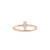 Anel de Ouro Rosé 18K com 8 Pontos de Diamantes - Rosé Aurora