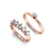 Meia Aliança Ouro Rosé 18k e 50 pontos de Diamantes Helô + Anel Solitário Ouro Rosé 18k e 10 Pontos de Diamante Kiss