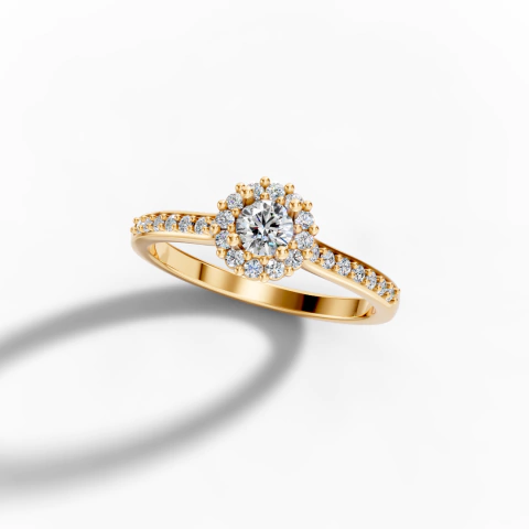 Anel Ternura Ouro Branco 18K e Moissanitas - loja online