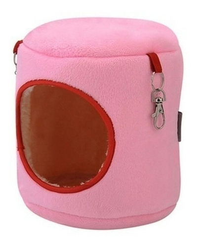Casinha Rede Mundo Roedor Soninho Gaiola Hamster Tamanho G - Rosa