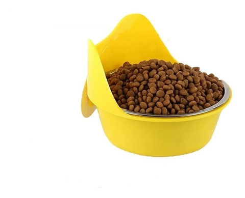 Comedouro Para Gaiola Mundo Roedor Cage Feeder Para Animais - Amarelo