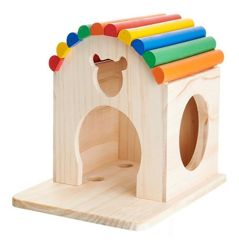 Casinha Toca Mundo Roedor Color Home Para Chinchila