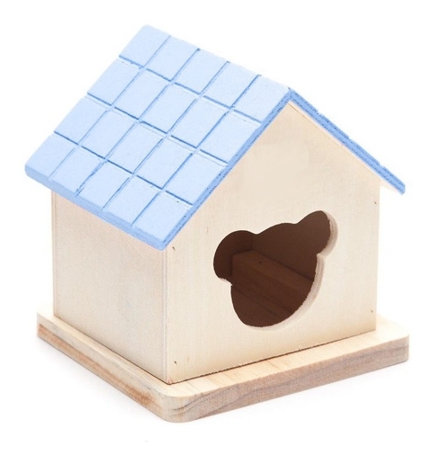Casinha Toca Mundo Roedor Casinha Panda Para Gaiola Hamster - Azul