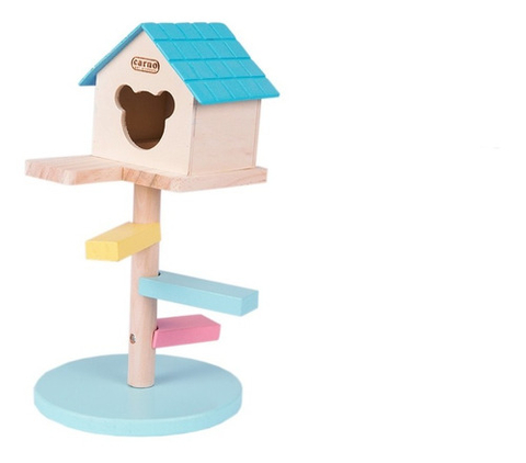 Casinha Toca Mundo Roedor Escalada Suspensa Para Terrario - Azul