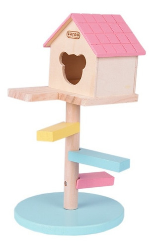 Casinha Toca Mundo Roedor Escalada Suspensa Para Terrario - Rosa