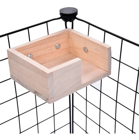 Caixa De Madeira Suspensa Mundo Roedor Para Gaiola Hamster