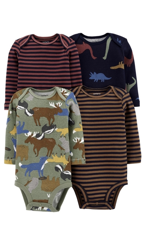 Kit Body listras manga longa Carter’s